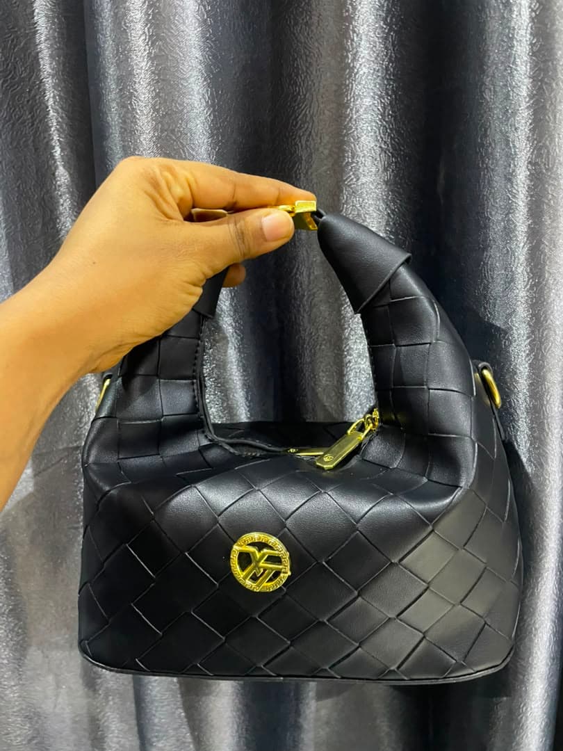 Black Woven Hobo Bag